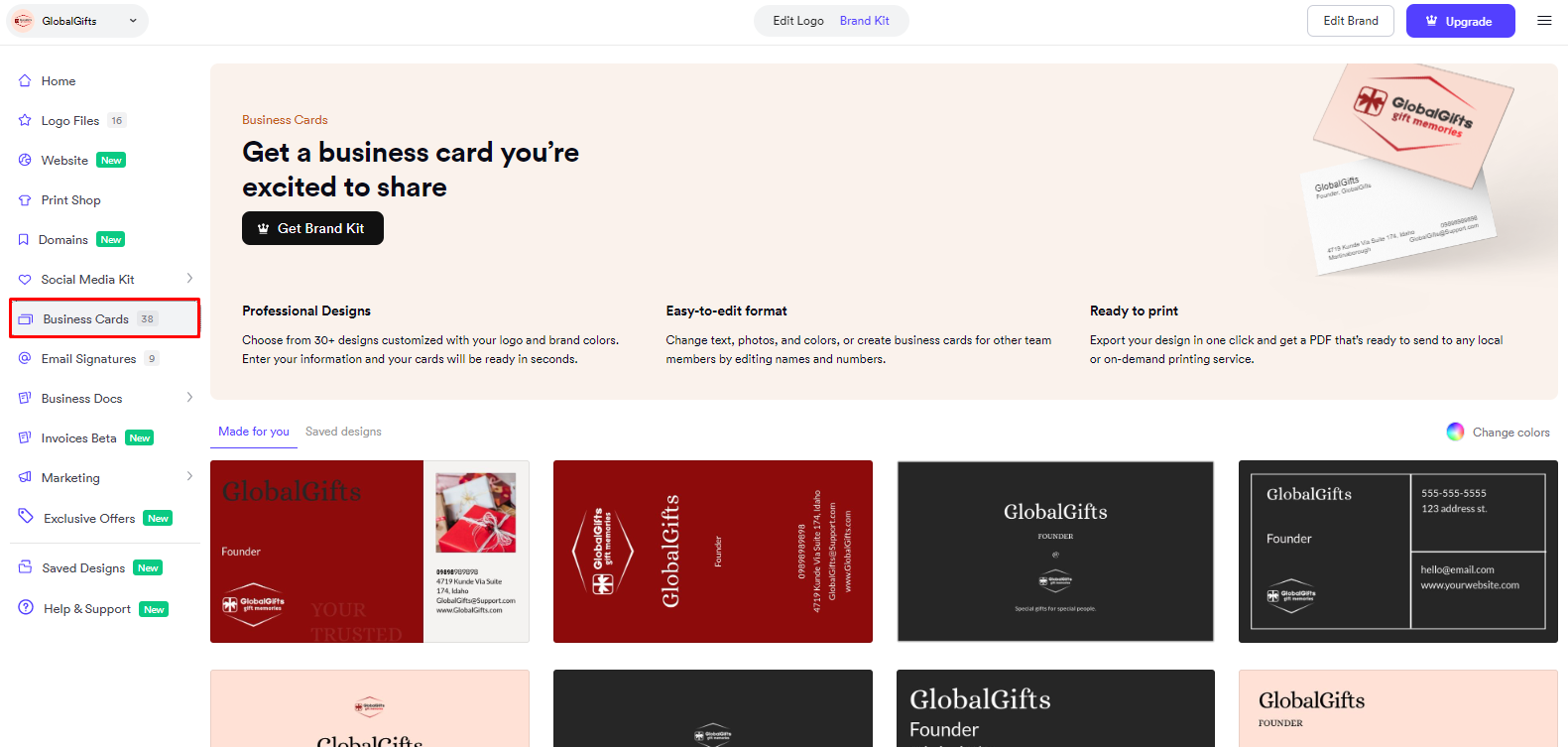 looka-website-option